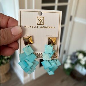 Michelle McDowell Turquoise Geometric Earrings NWT